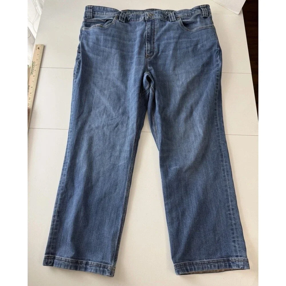 Duluth Trading Jeans Men's Size 44x28 Ballroom Double Flex Relaxed Fit Workwear